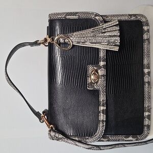 Rachel Zoe Black and Cream Satchel